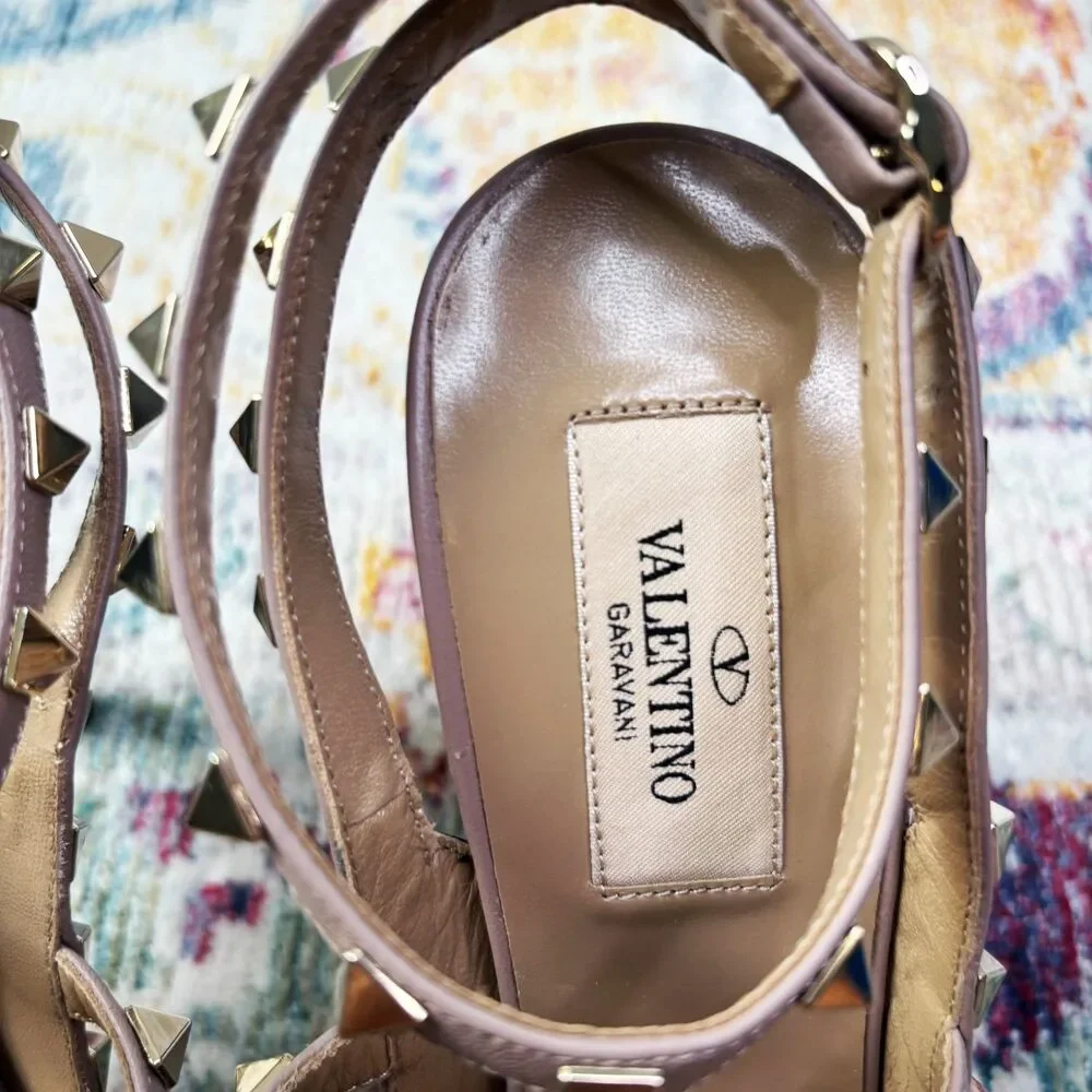 Valentino Black Rockstud Point Toe Heels - Picture 2 of 10